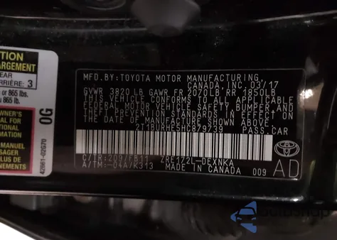 2017 Toyota Corolla Le from USA, damaged, VIN 2T1BURHE5HC879739